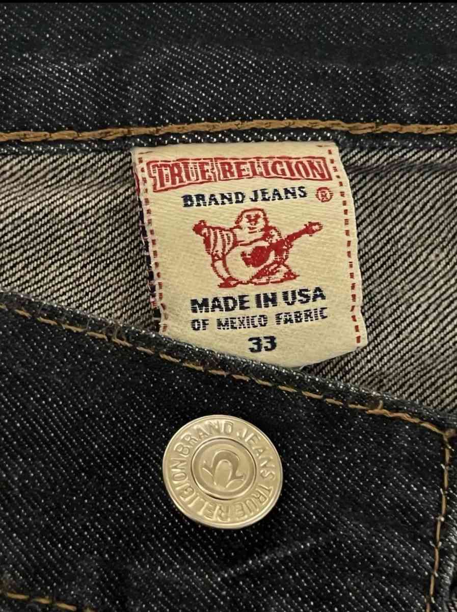 True Religion Straight Jeans Mens 33x31 Flap Pocket Rope Sti - Garden Grove, California - FleaMarketBay
