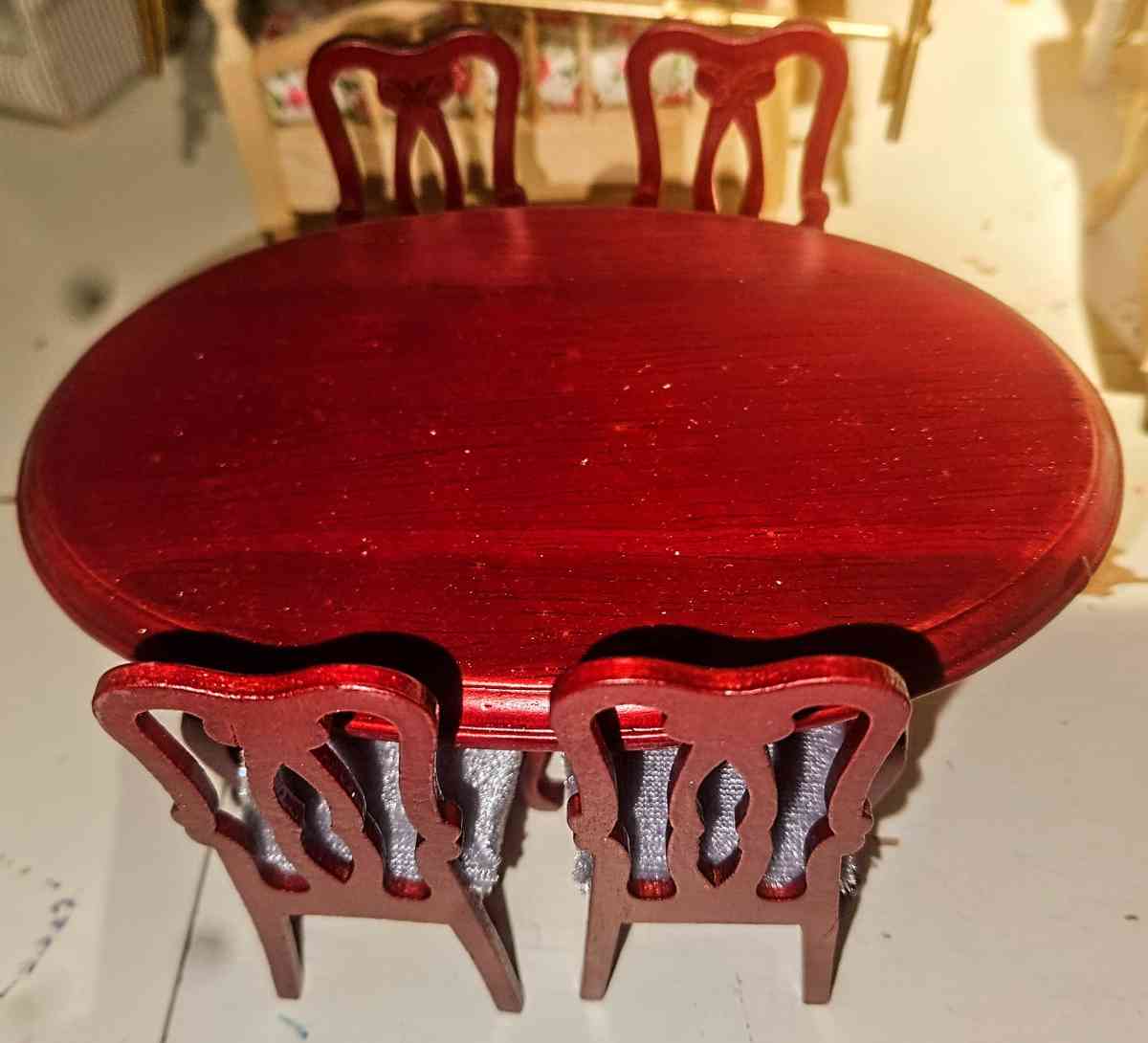 1 12 Dollhouse Dining Table  Chairs - Rochester, New Hampshire - FleaMarketBay