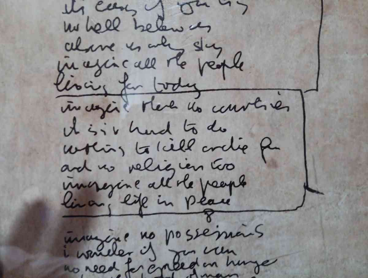 Imagine lyrics by john legend - Abilene, Texas - FleaMarketBay