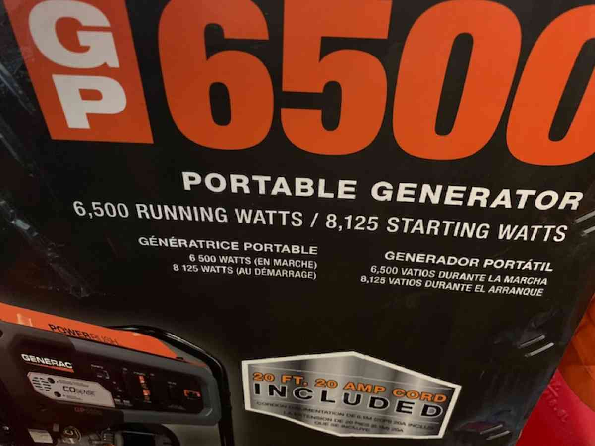 Generac 6500 Gas Portable Generator New - Florence, South Carolina - FleaMarketBay