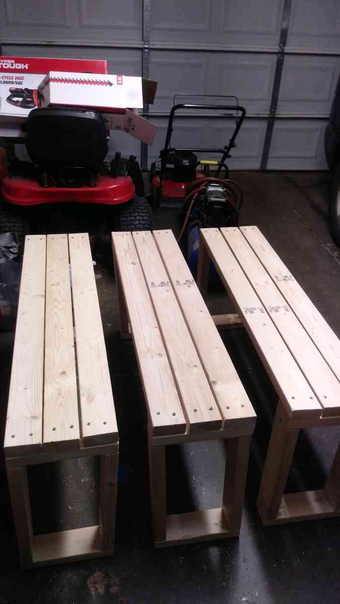 3 Benches 60 dollars each solid wood - Greenville, South Carolina - FleaMarketBay