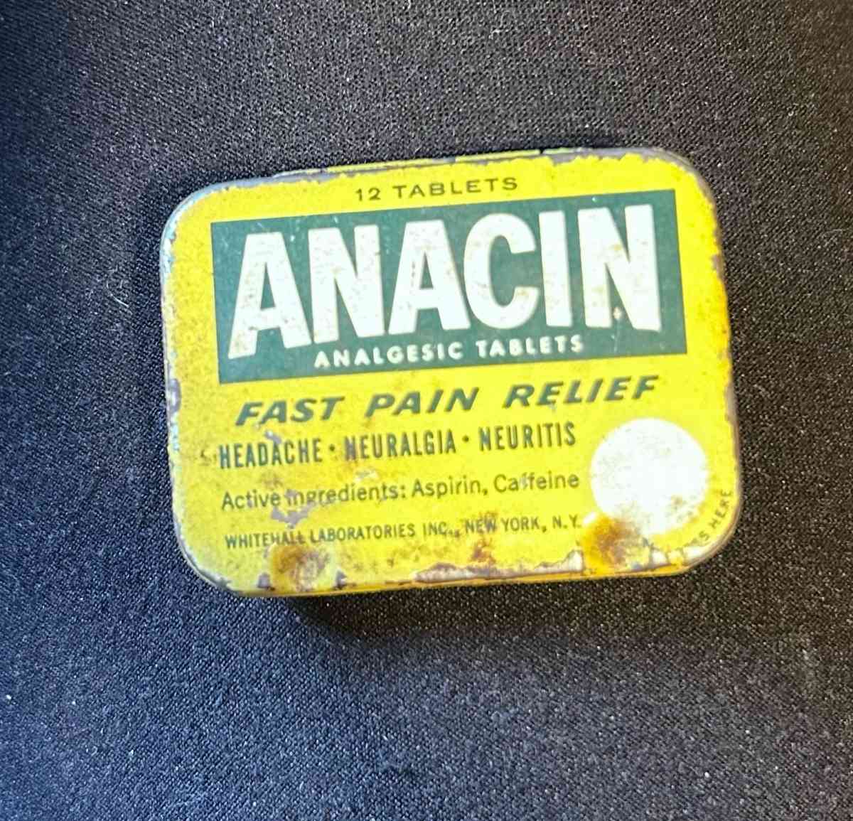 anacin metal container empty - Obion, Tennessee - FleaMarketBay