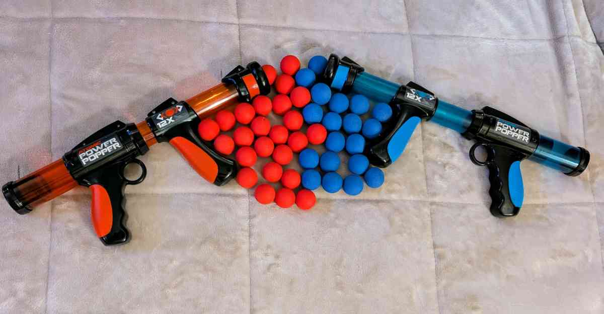 Atomic Power Popper Red  Blue Battle Set  44 total balls - Ashtabula, Ohio - FleaMarketBay
