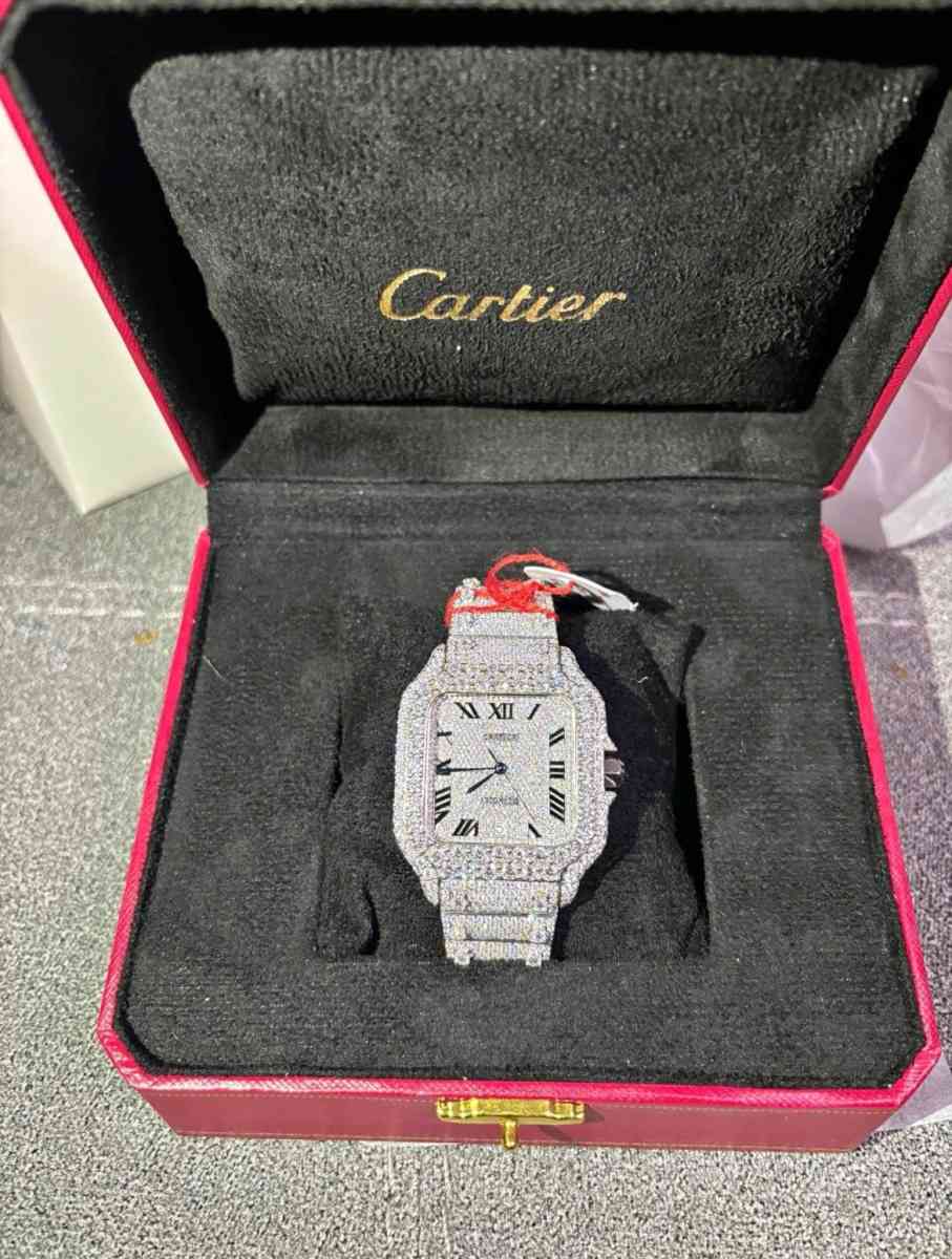 Cartier Diamond Santos Fashion Wrist Watch VVS Quality With - Ashaway, Rhode Island - FleaMarketBay
