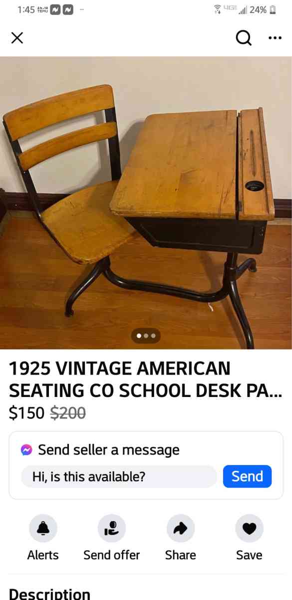vintage American seating school desk - Milton, Florida - FleaMarketBay
