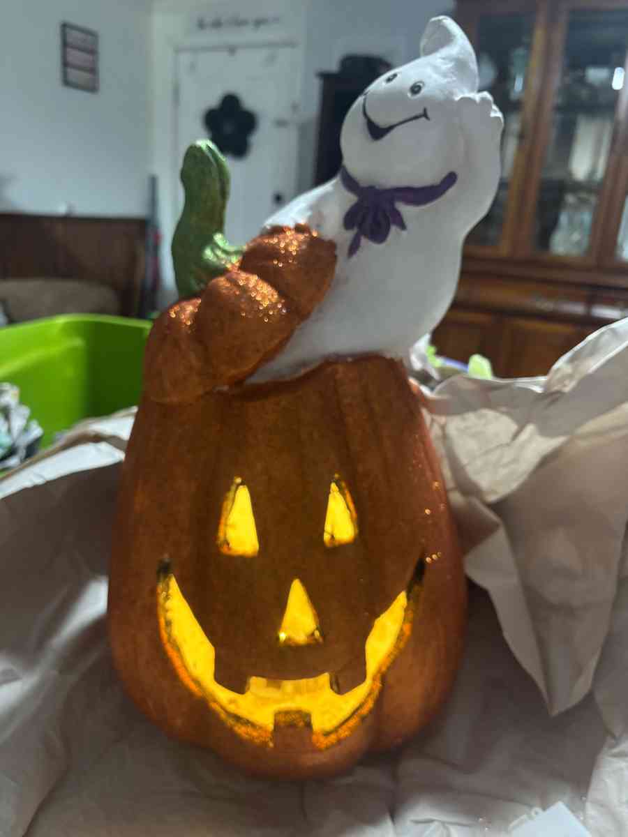 LED light up ceramic pumpkin - Cameron, Texas