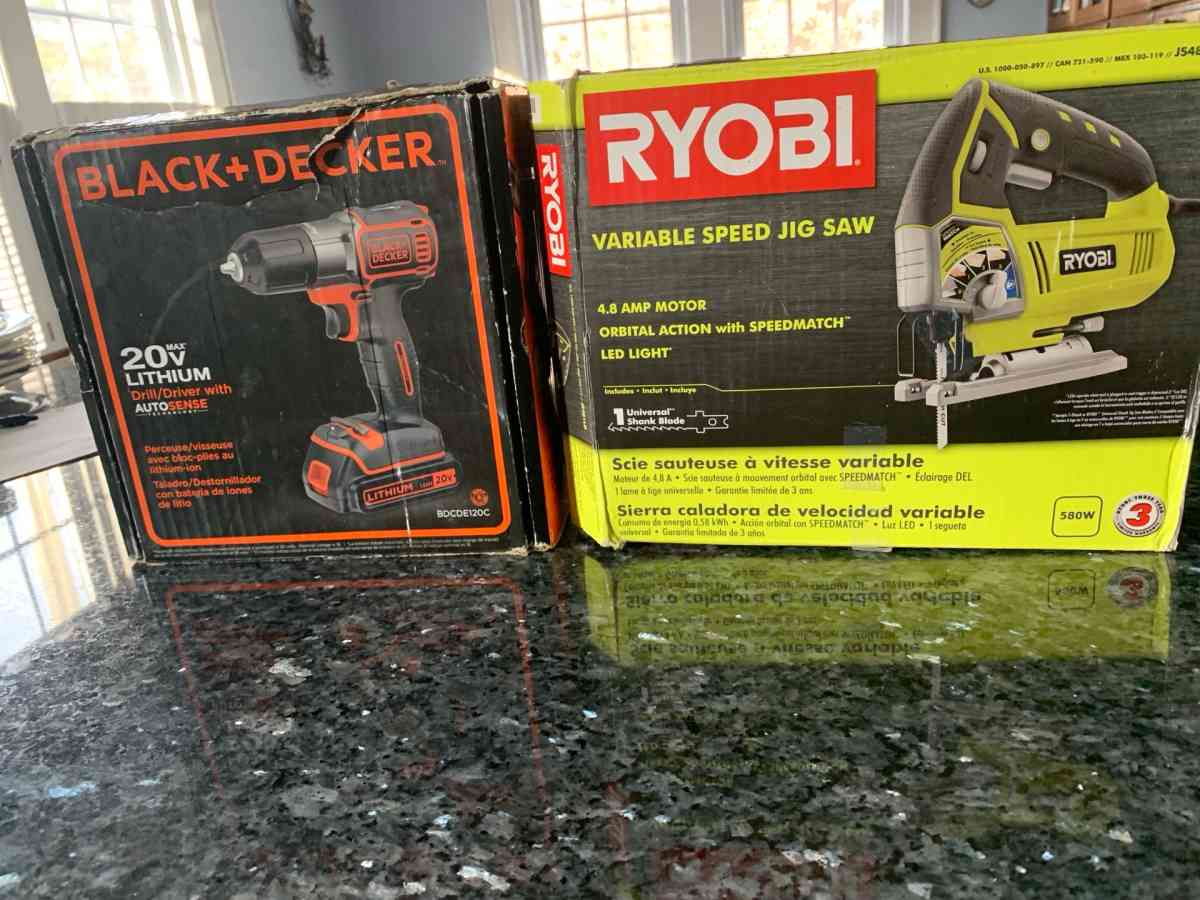 Ryobi jig saw black and decker drill 30 for both - York, New York - FleaMarketBay