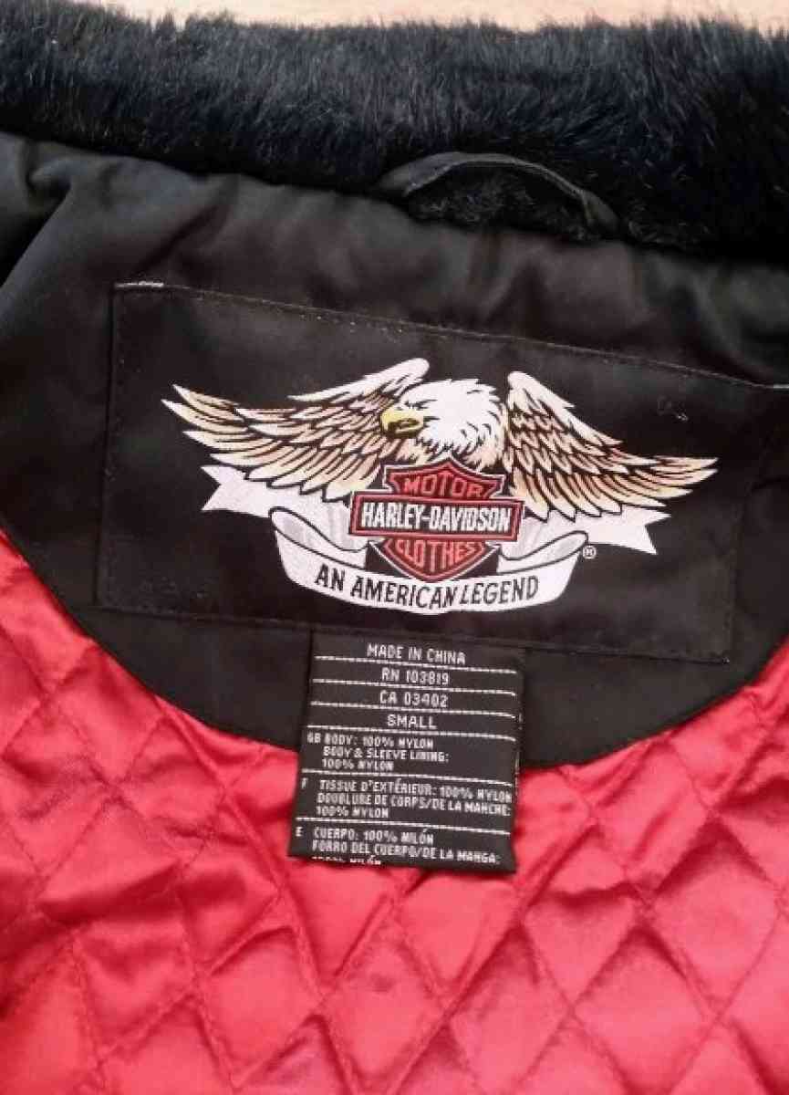 Harley Davidson Jacket Faux Fur Collar Size S - San Bernardino, California - FleaMarketBay