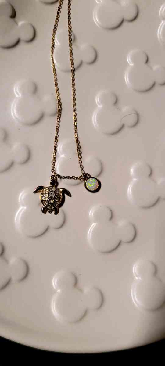 Sea Turtle pendant with CZ and circular opal accents - Allamuchy, New Jersey - FleaMarketBay