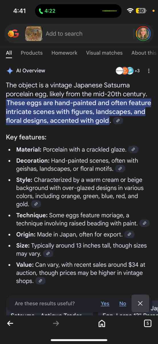 Chinese porcelain egg - Cameron, Texas - FleaMarketBay