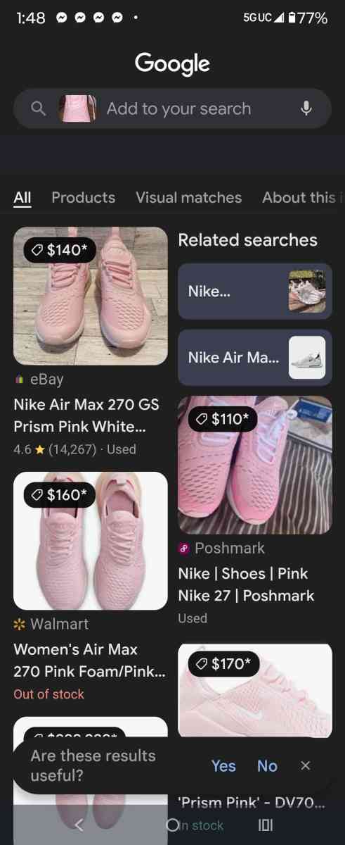 Light Pink 270 Nike Air Foams - Council Bluffs, Iowa - FleaMarketBay