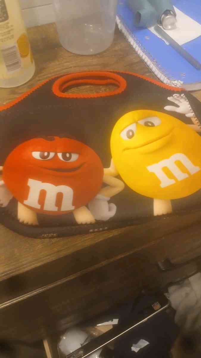 m and m tote bag