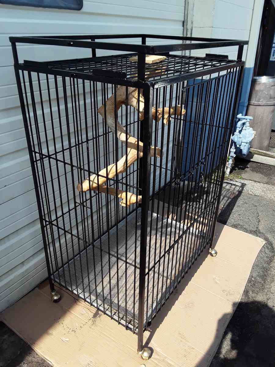 Large Black Bird Cage with Large Perch on Wheels Brand New - Williamstown, New Jersey - FleaMarketBay