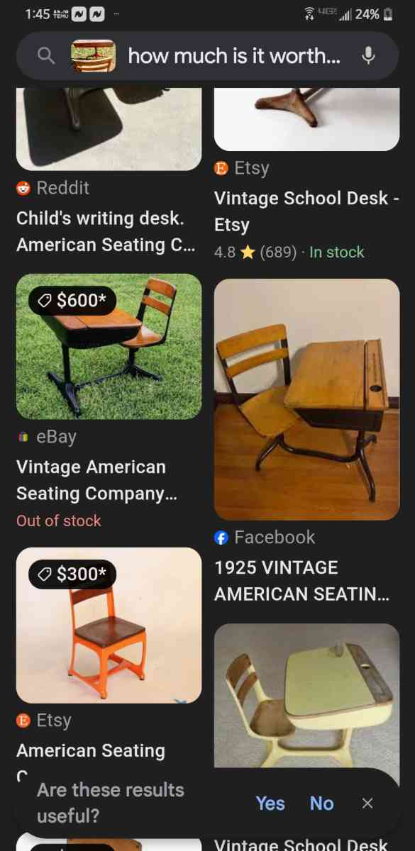 vintage American seating school desk - Milton, Florida - FleaMarketBay