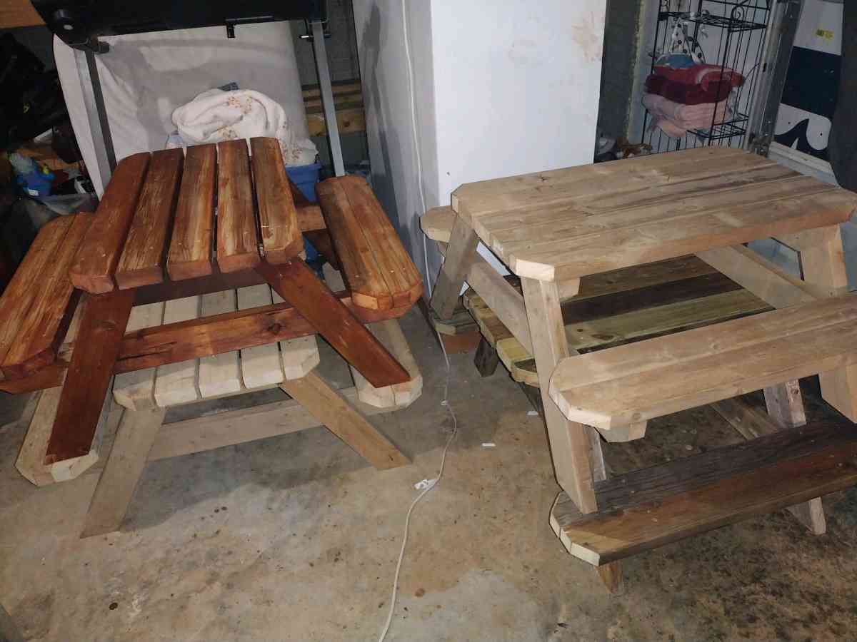 hand built Kids and adult sized picnic tables - Griffin, Georgia - FleaMarketBay