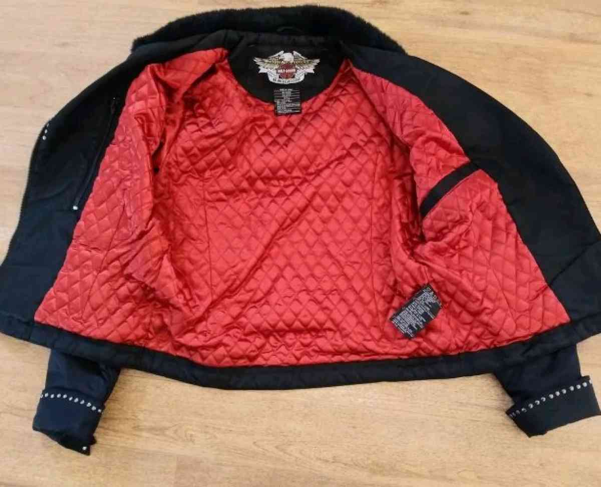 Harley Davidson Jacket Faux Fur Collar Size S - San Bernardino, California - FleaMarketBay