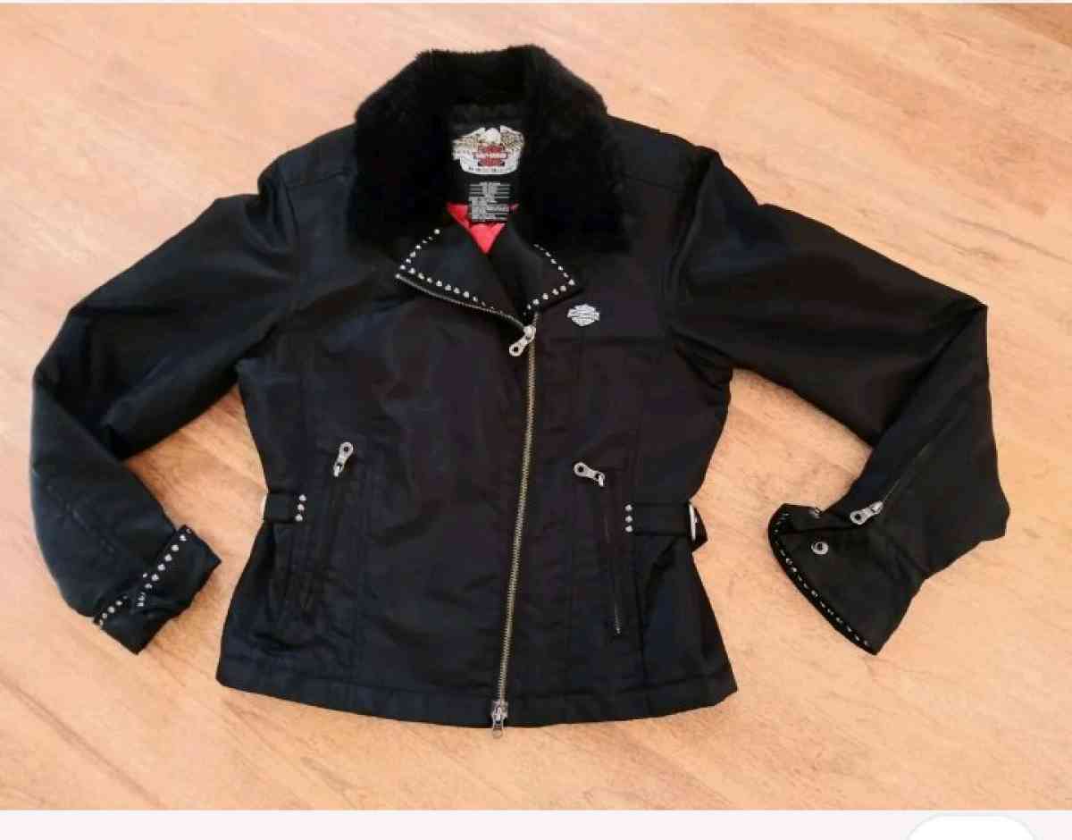Harley Davidson Jacket Faux Fur Collar Size S - San Bernardino, California - FleaMarketBay