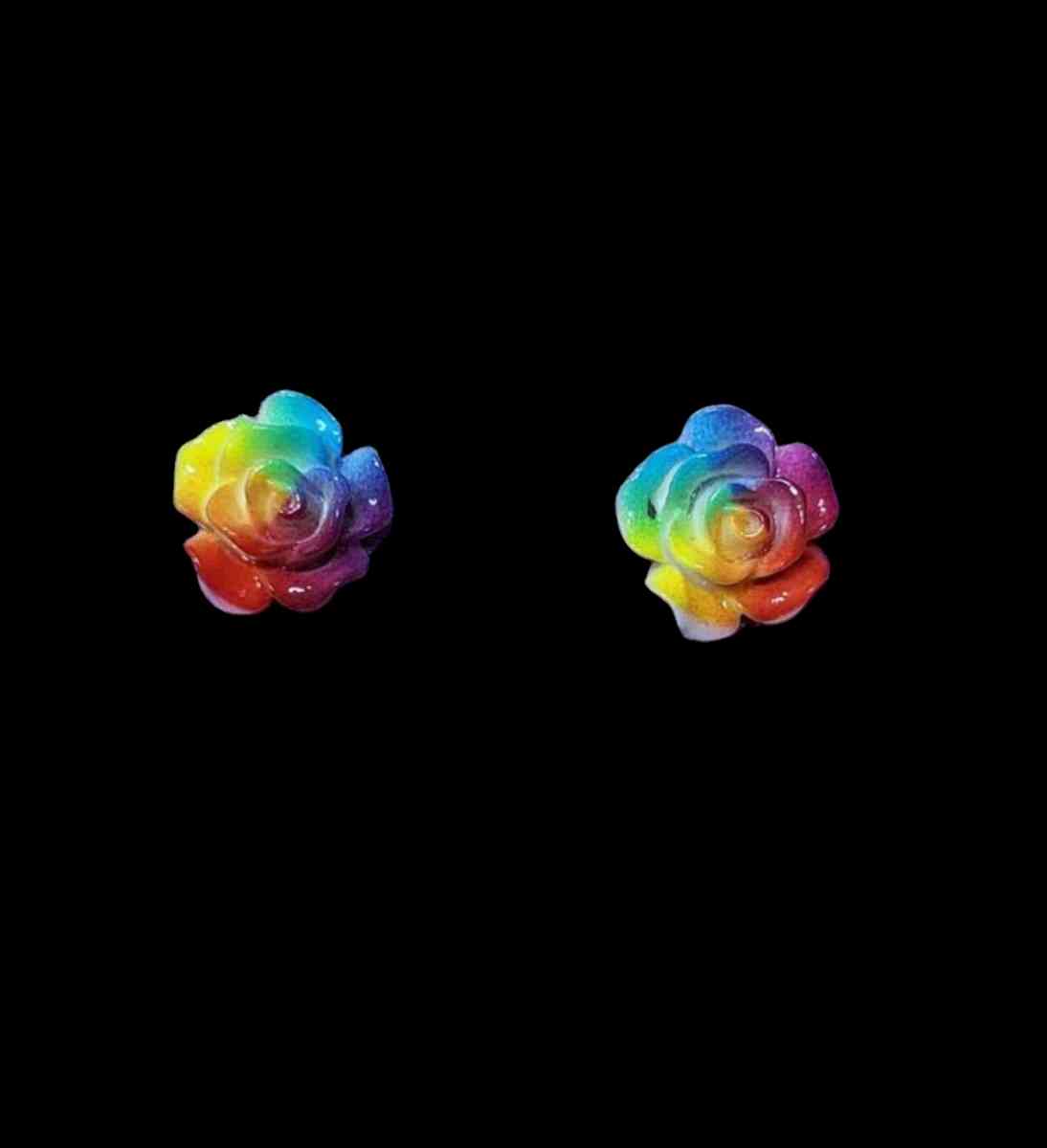 rainbow rose earrings - Sylvester, Georgia