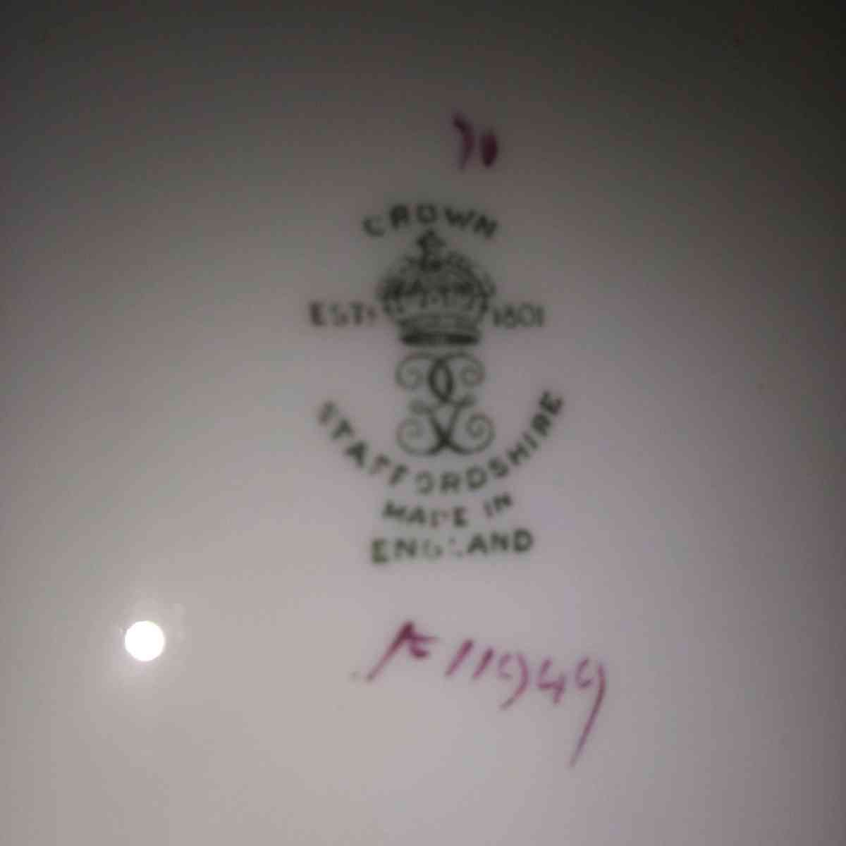 Crown Staffordshire England - Columbia, Pennsylvania - FleaMarketBay