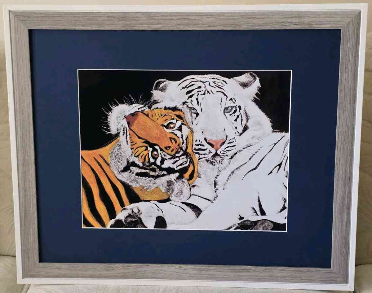 Estoy vendiendo estos cuadros de 2 tigres pacificos que hice - Tampa, Florida