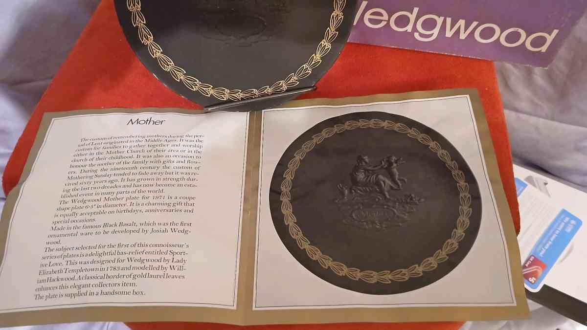 Mother a Black Basalt Plate by Wedgewood - La Crosse, Wisconsin - FleaMarketBay