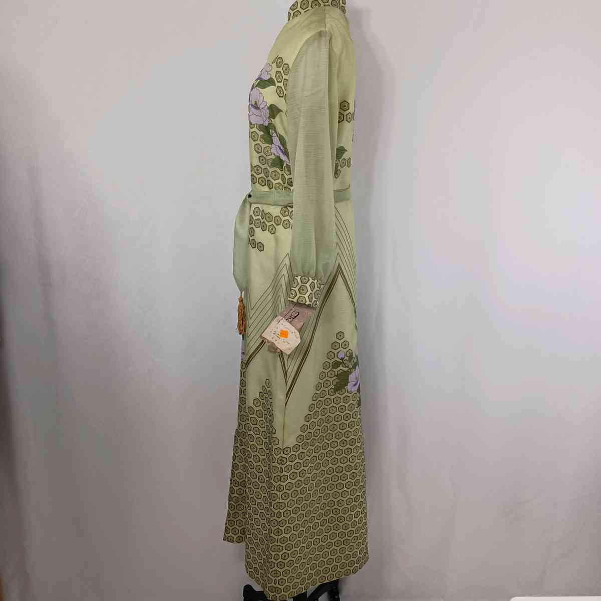 Vintage Alfred Shaheen Womens Green Floral Maxi Dress sz 14 - Iota, Louisiana - FleaMarketBay