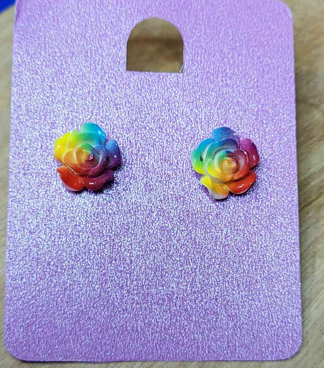 rainbow rose earrings - Sylvester, Georgia - FleaMarketBay