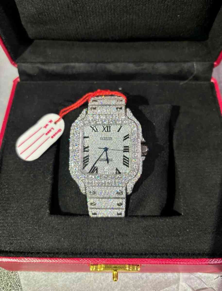 Cartier Diamond Santos Fashion Wrist Watch VVS Quality With