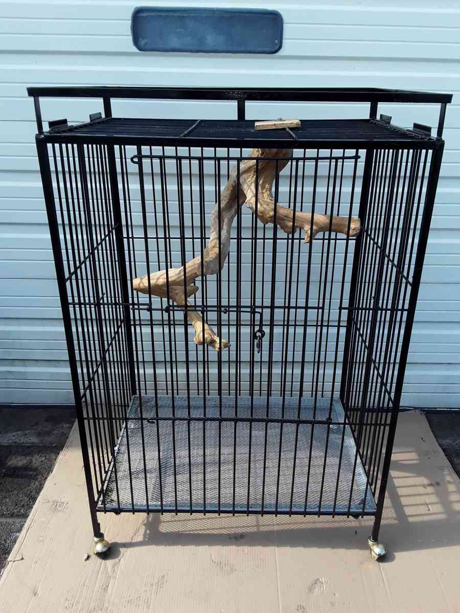 Large Black Bird Cage with Large Perch on Wheels Brand New - Williamstown, New Jersey - FleaMarketBay