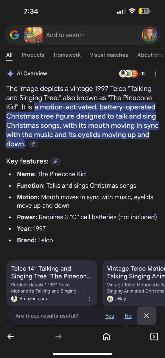 Talking and singing Christmas tree - Austin, Texas - FleaMarketBay