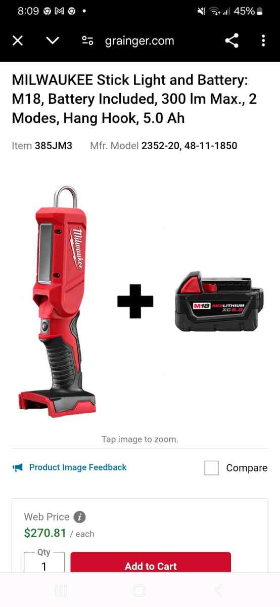 Milwaukee LED stick light and mat read the xc40 - Vacaville, California - FleaMarketBay