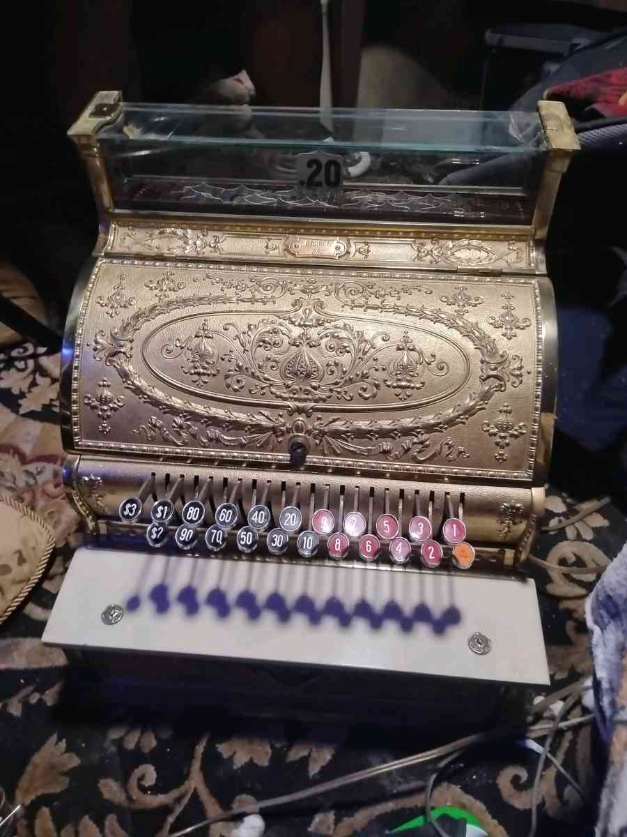 1912 national Brass cash register - Marble Falls, Texas - FleaMarketBay