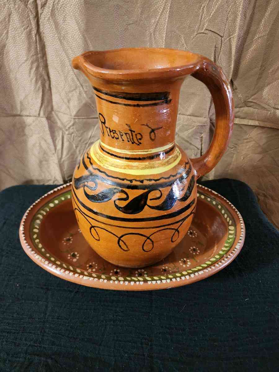 Hand painted Clay Mexican pitcher and bowl - Knoxville, Tennessee
