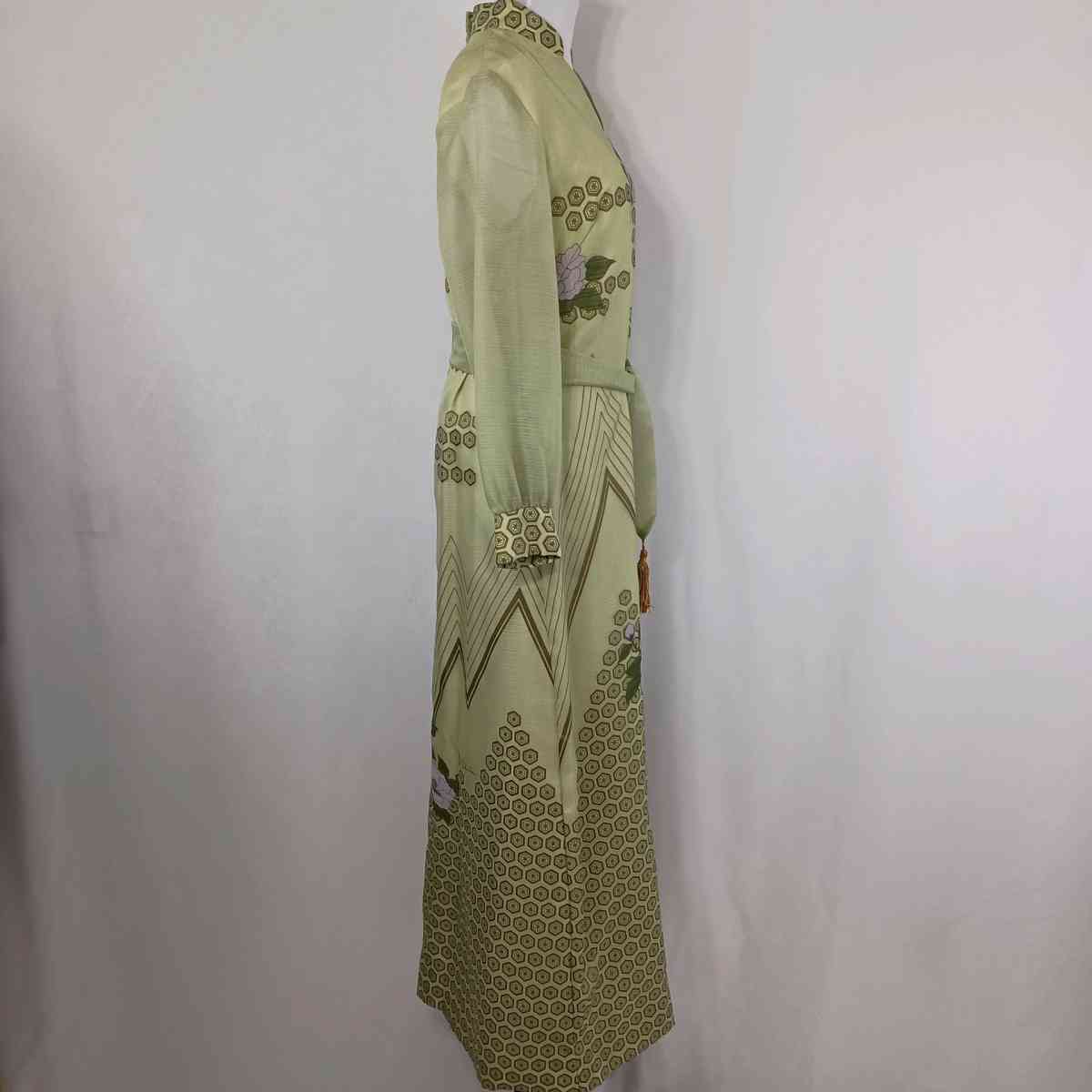 Vintage Alfred Shaheen Womens Green Floral Maxi Dress sz 14 - Iota, Louisiana - FleaMarketBay
