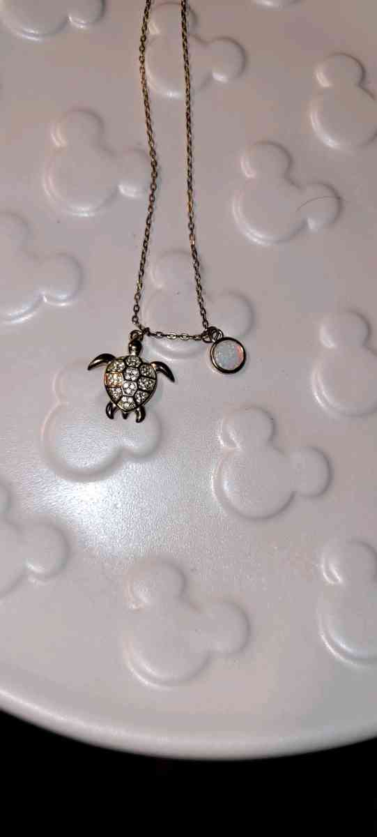 Sea Turtle pendant with CZ and circular opal accents - Allamuchy, New Jersey - FleaMarketBay