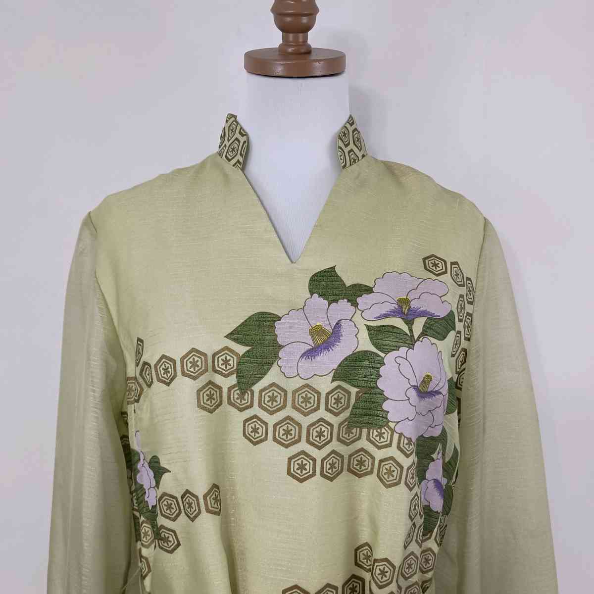 Vintage Alfred Shaheen Womens Green Floral Maxi Dress sz 14 - Iota, Louisiana - FleaMarketBay