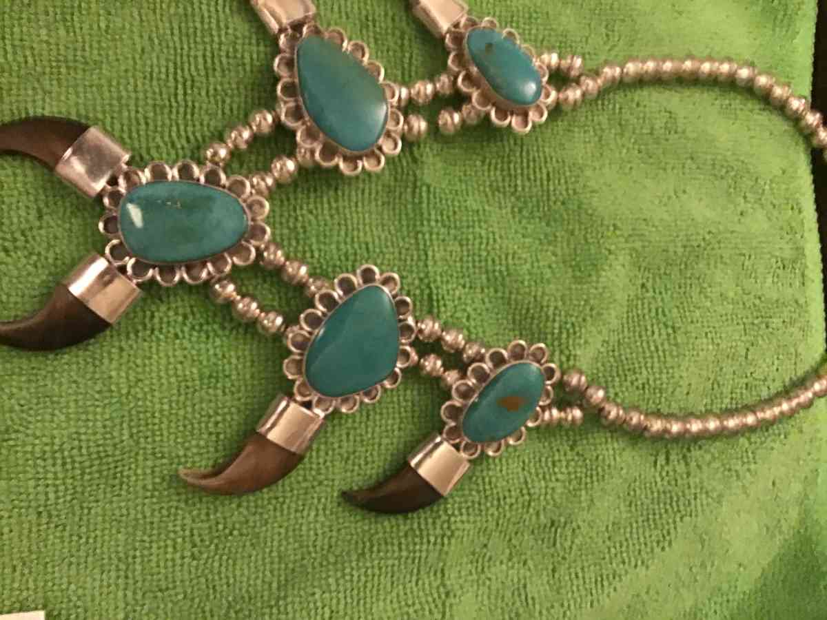 Navajo Native American sterling silver bear claw turquoise n - Bothell, Washington - FleaMarketBay