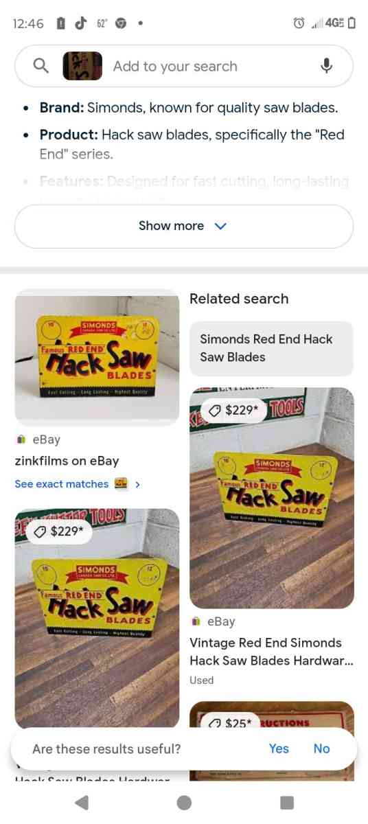 hack saw advertising display - Repton, Alabama - FleaMarketBay