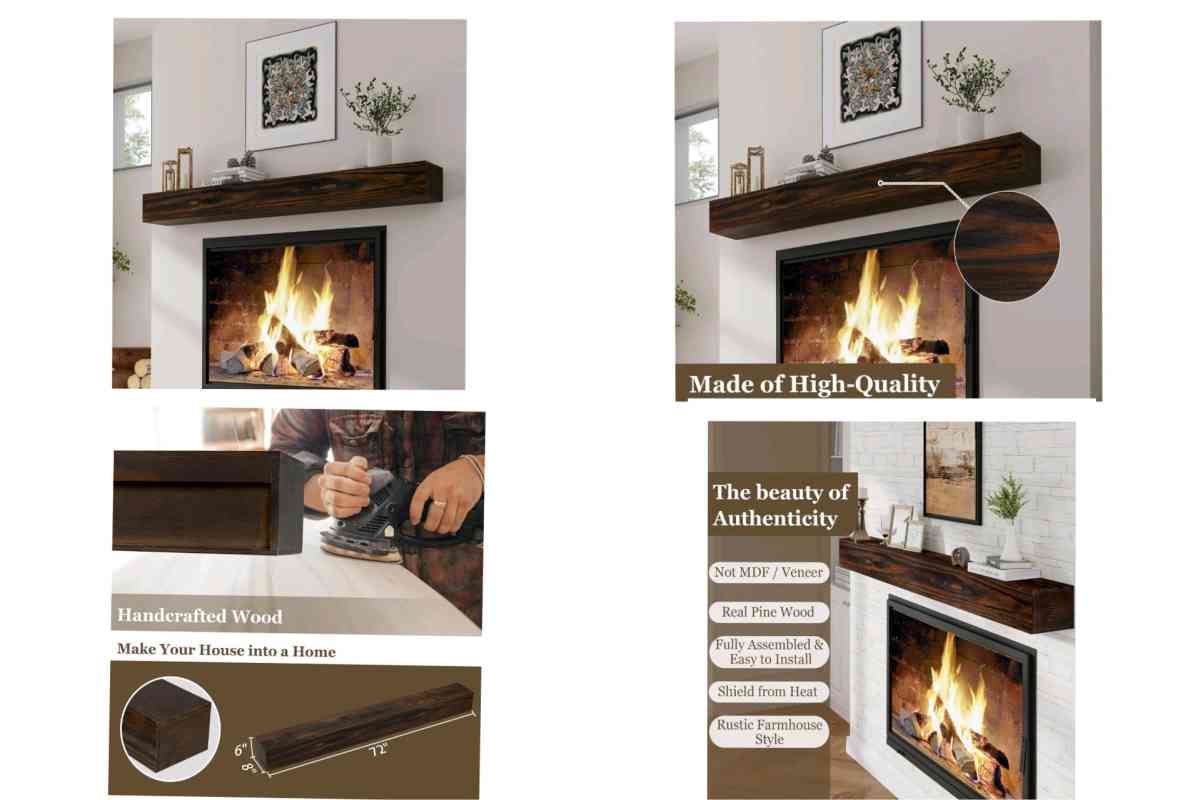 NEW IN BOX Fireplace Mantel 72 floating shelves - Charlotte, North Carolina