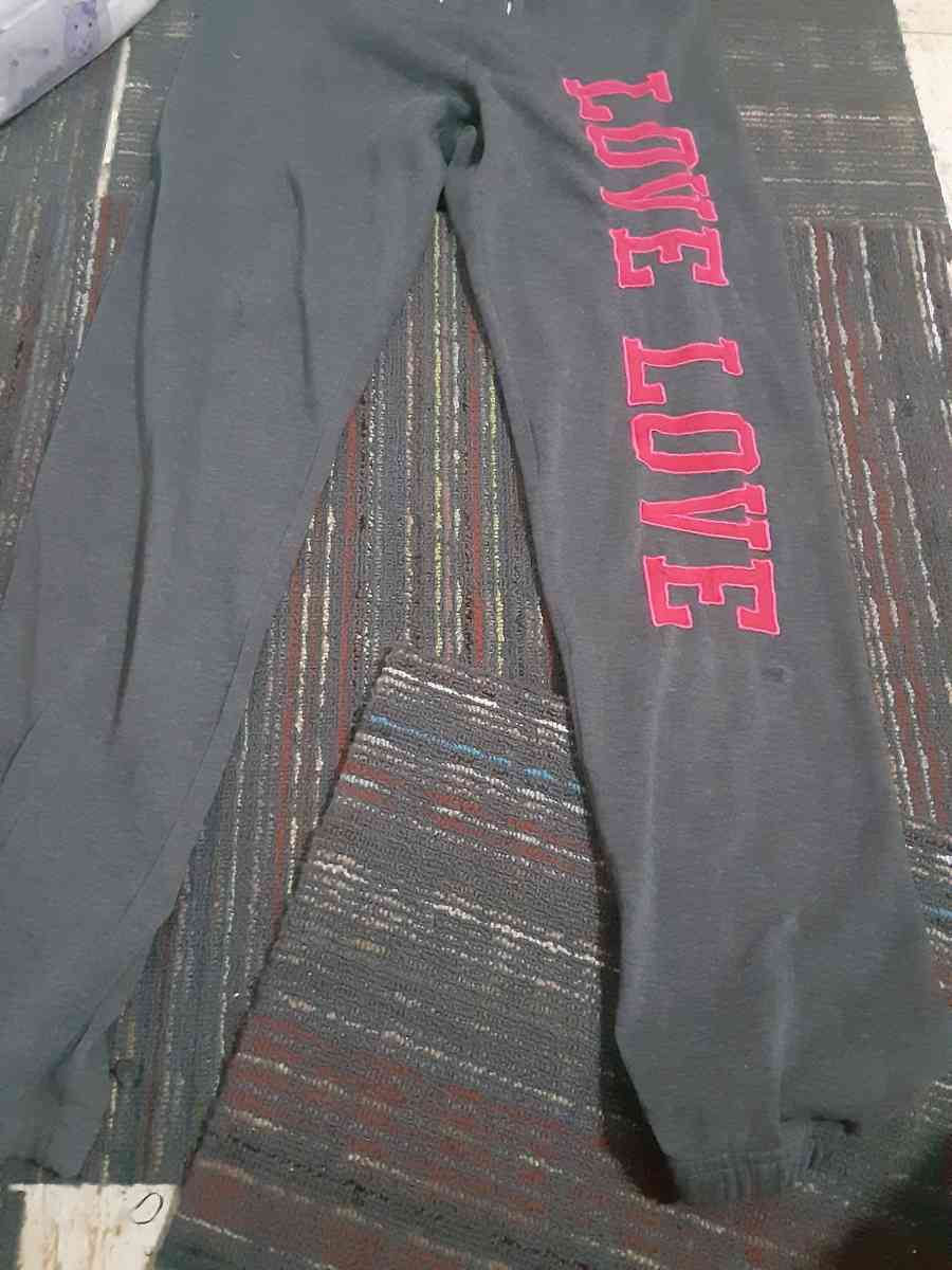 Grey SweatPants with LOVE printed in Pink - San Angelo, Texas