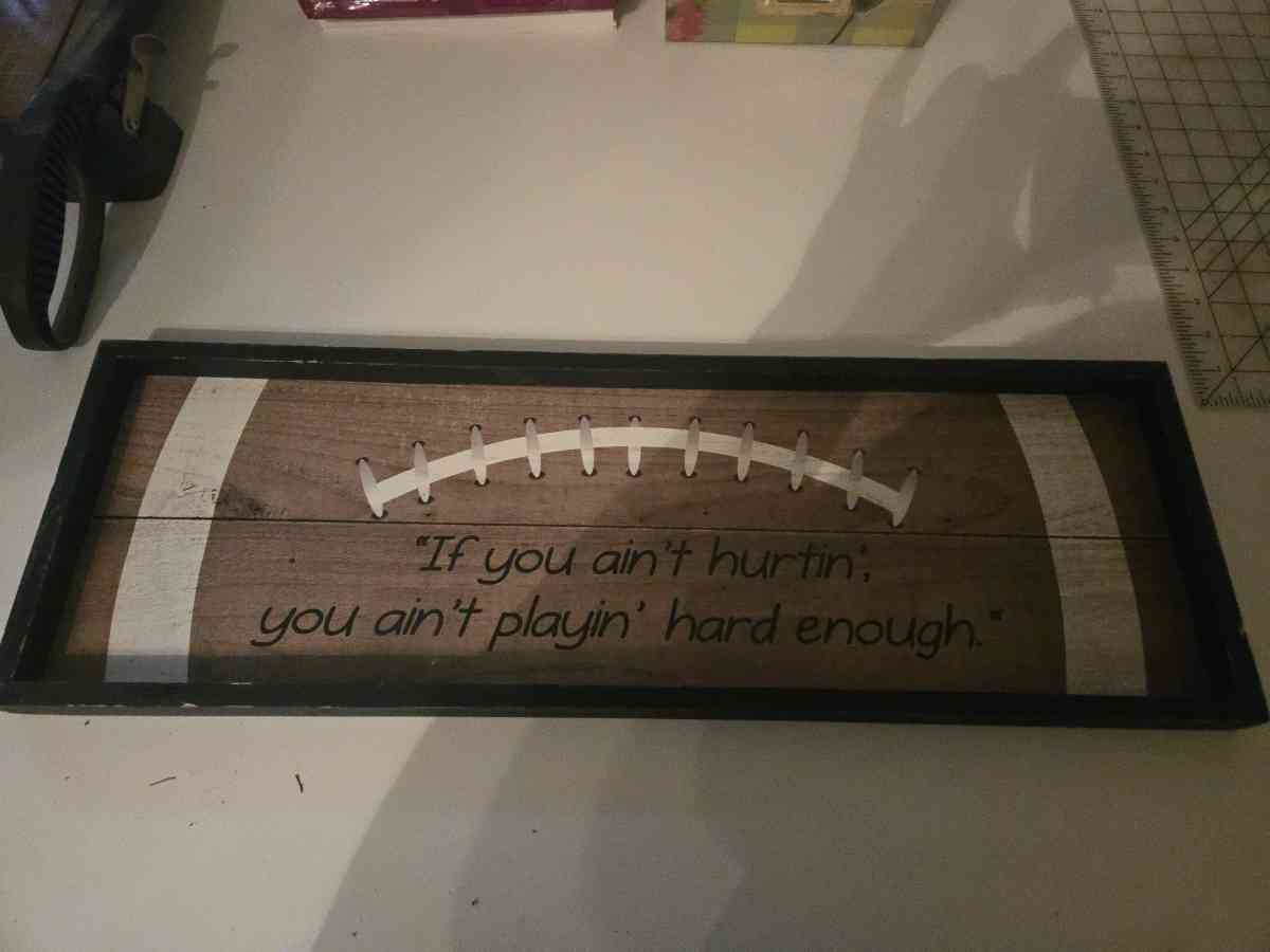 The Spring Shop Wooden Football Sign - Erlanger, Kentucky - FleaMarketBay