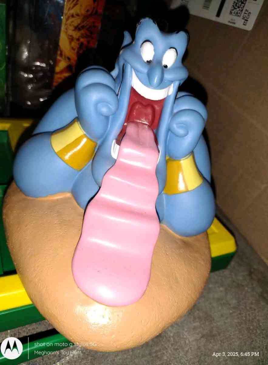 Vtg Disney Aladdin Genie Coin Bank