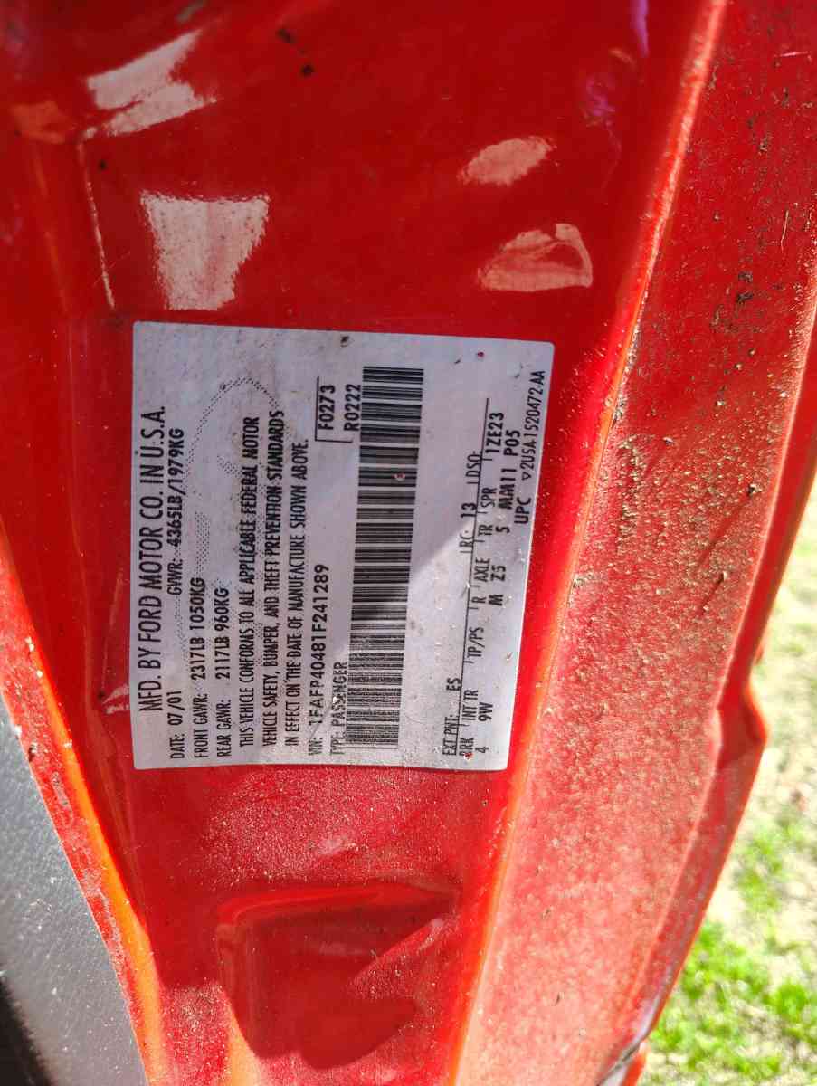 its a 2001 Ford Mustang SRS GT500 - Lithia Springs, Georgia - FleaMarketBay