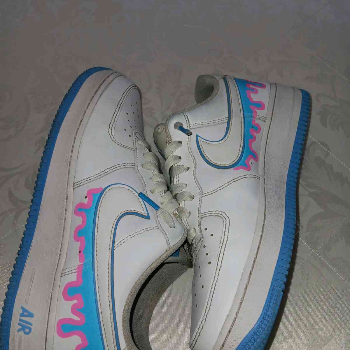 White Air Forces Custom Painted - California City, California - FleaMarketBay