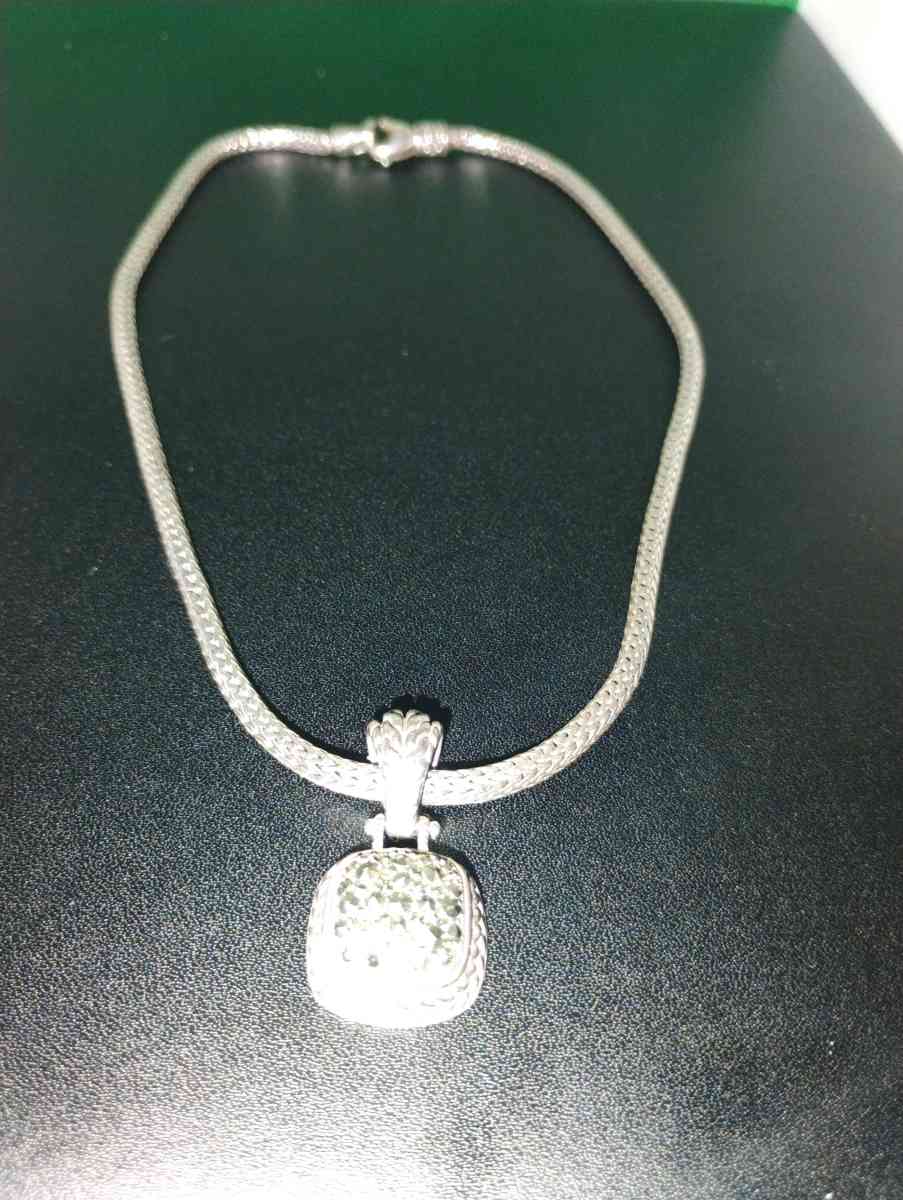 John Hardy Nordstroms silver and diamond pave necklace - Chicago, Illinois - FleaMarketBay