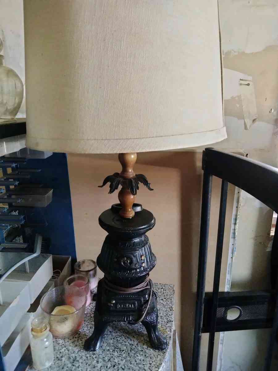 lamp with a pot belly stove base - Sweetwater, Texas