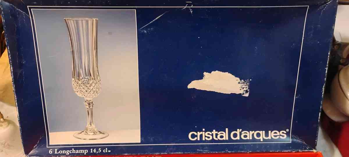 6 Cristal Darques LONGCHAMP Lead Crystal Champagne Flutes - Prescott, Wisconsin