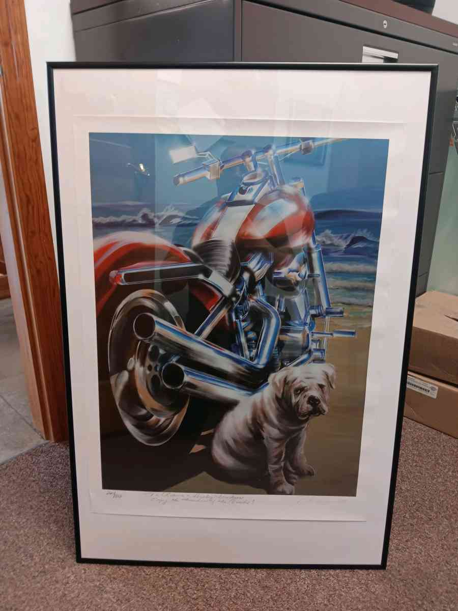 2010 signed Lee Bivens softail motorcycle poster - Adams, New York
