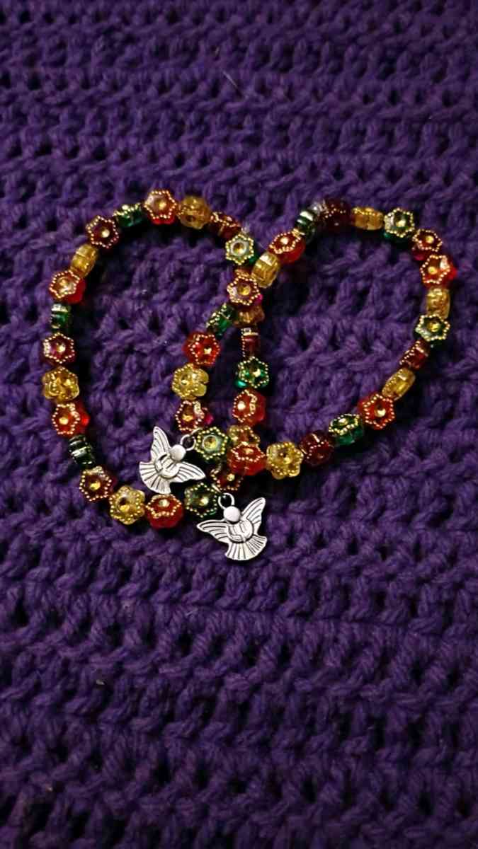 Multi color Angel charm beaded bracelet - Greenville, Michigan - FleaMarketBay