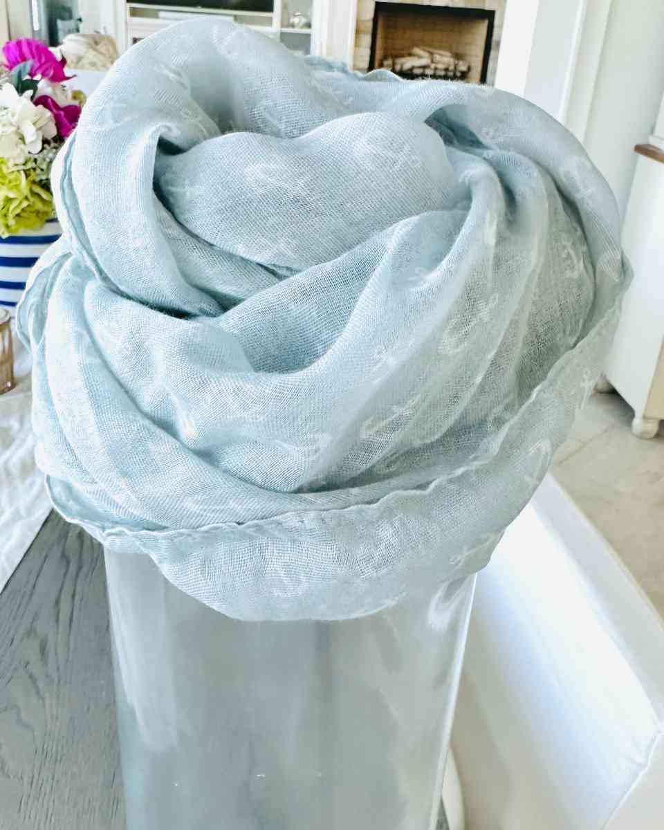 Coastal Elegant Infinity Sheer Scarf Resort  Nautical Anchor - Vero Beach, Florida - FleaMarketBay